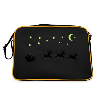 weihnachtsmann weihnachten schlitten - Retro Tasche - Schwarz/Gold - Hinten