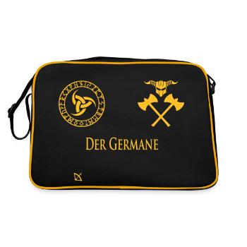 Der Germane - Retro Tasche - Schwarz/Gold - Hinten
