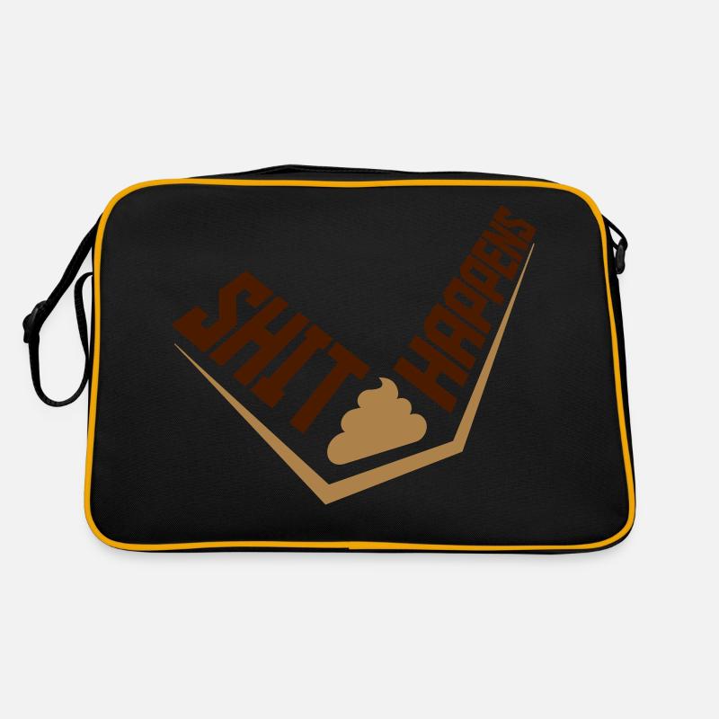 Motto Shit happens Humor Retro Tasche