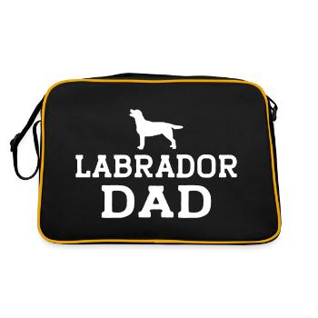 Labrador Dad Retriever Hundehalter Geschenk Papa - Retro Tasche - Schwarz/Gold - Hinten