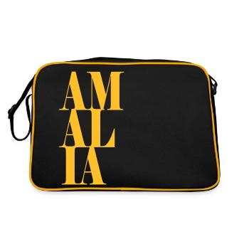 Amalia Nom Prénom Police moderne Word Art - Sac Retro - noir/or - Dos