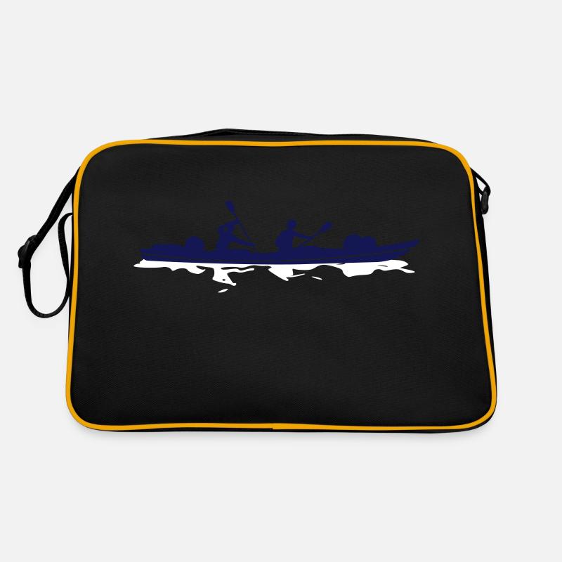 Kanu Spiegelung - Retro Tasche - Schwarz/Gold