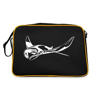 Manta Rochen - Retro Tasche - Schwarz/Gold - Hinten