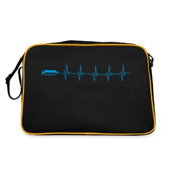 Amplitude Heartbeat ECG (Vectorgraphic) - Retro Bag - black/gold - Back