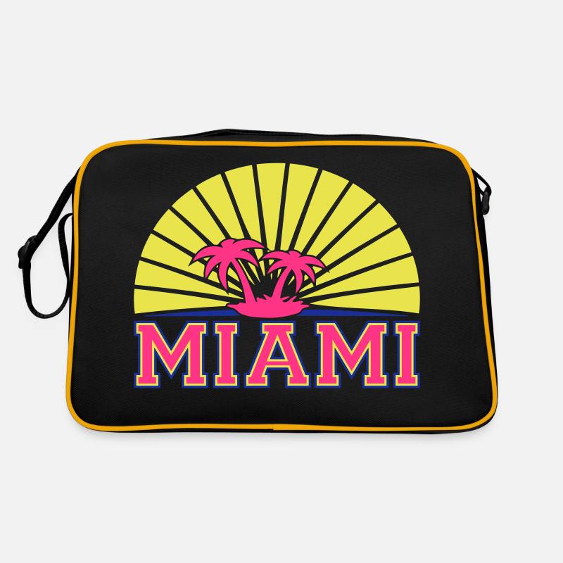 Miami USA Palm Trees Beach Sun America Florida Logo Retro Bag