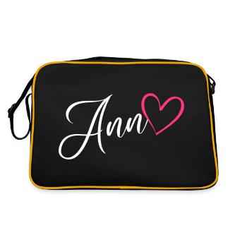 Ann Nom de famille Prénom Coeur Rose - Sac Retro - noir/or - Dos