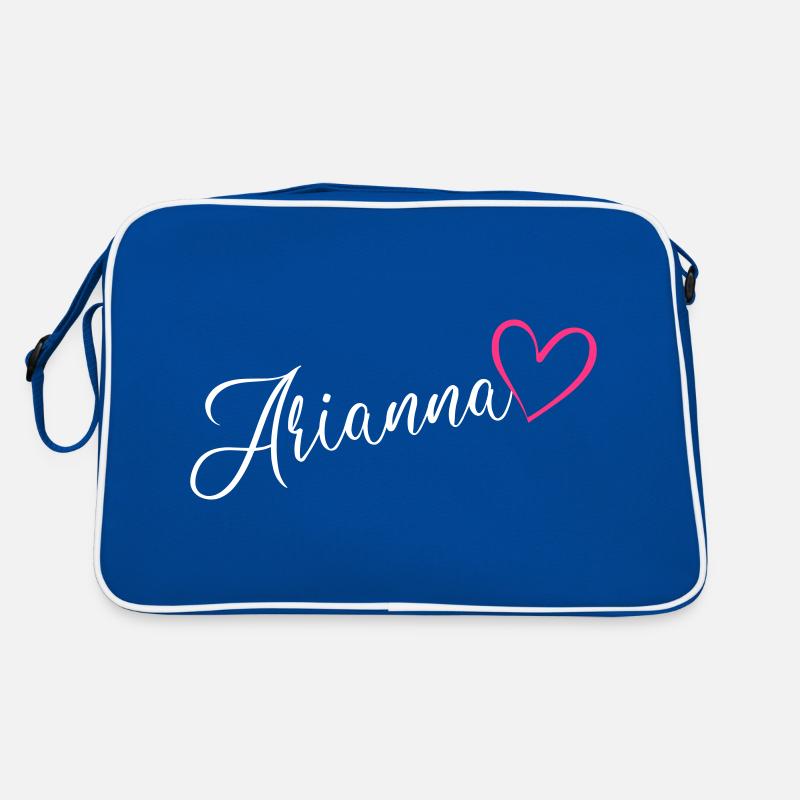 Arianna Surname First Name Heart Pink Retro Bag