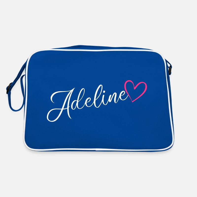 Adeline Surname First Name Heart Pink Retro Bag