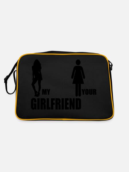 my girlfriend your girlfriend - Retro Bag - black/gold - Back