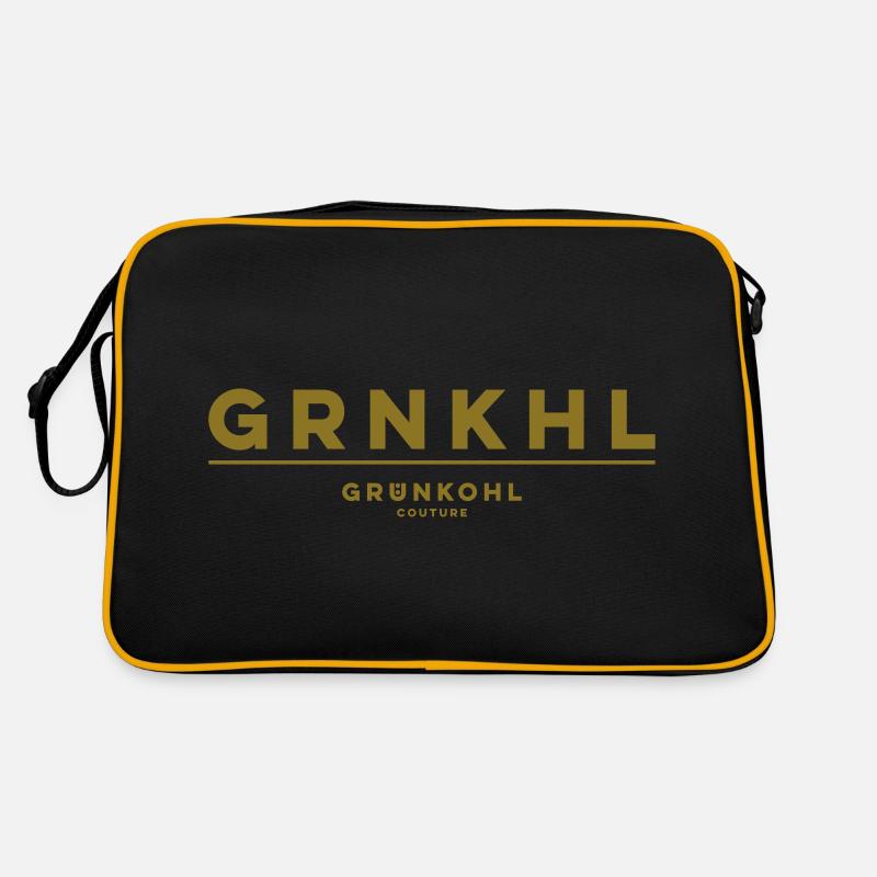 Grünkohl Kohlfahrt Kohltour GRNKHL - Retro Tasche - Schwarz/Gold