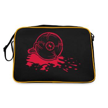 Blutlache Halloween Monster Auge - Retro Tasche - Schwarz/Gold - Hinten