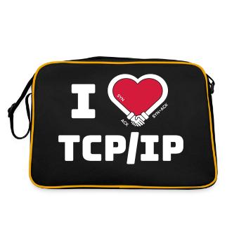 I love TCP/IP - Tribute to TCP IP & DARPA - Retro Bag - black/gold - Back