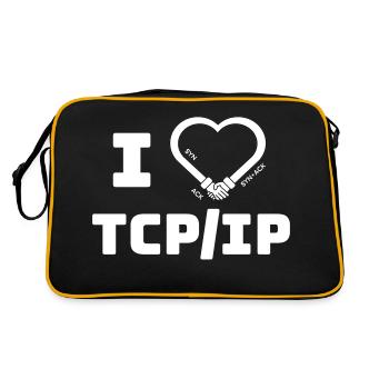 I love TCP/IP - Tribute to TCP IP & DARPA - Retro Bag - black/gold - Back