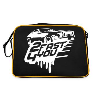 Zu Schnell für Dich Spruch 2 Too Fast 4 For You - Retro Tasche - Schwarz/Gold - Hinten