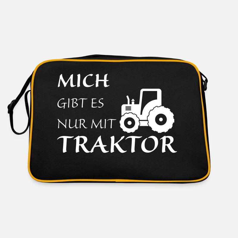 Nur mit Traktor - Retro Tasche - Schwarz/Gold
