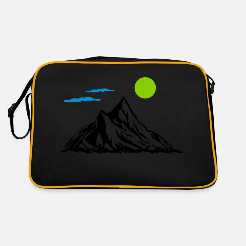 Berge - Retro Tasche - Schwarz/Gold