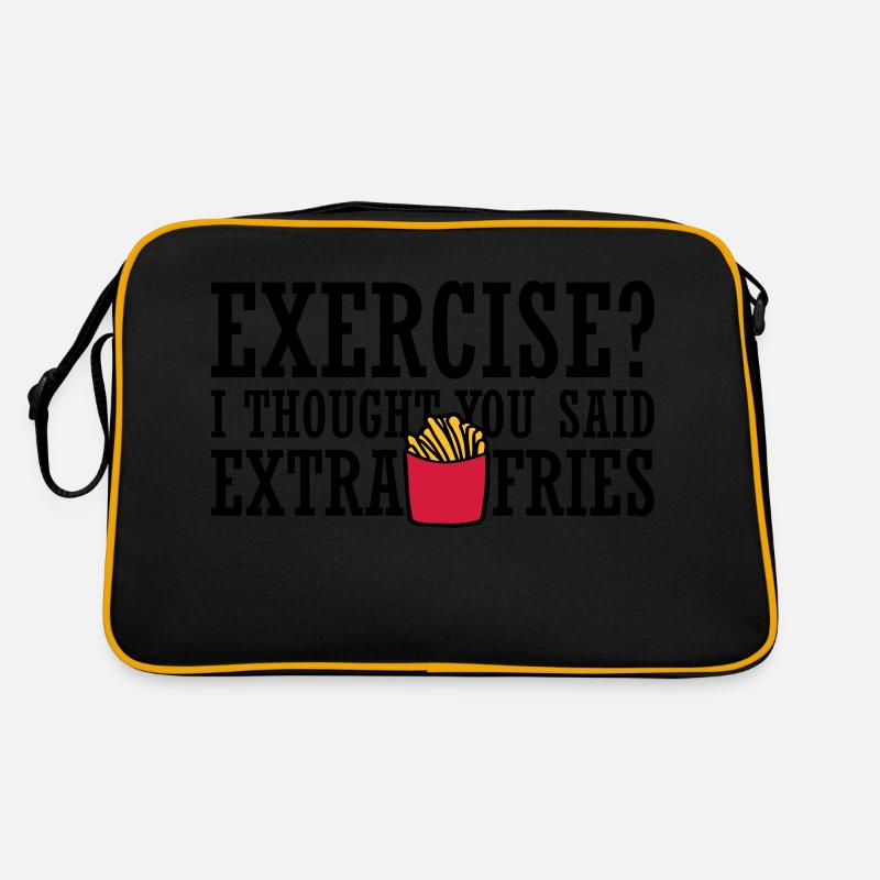 Exercise Extra Fries Quote Retro Bag