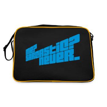 me sarcastic never Zitat - Retro Tasche - Schwarz/Gold - Hinten