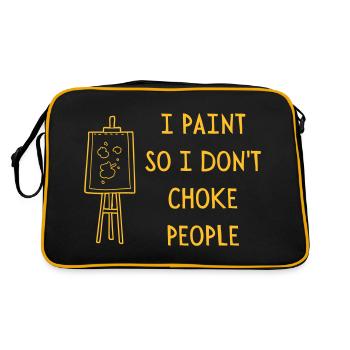 JE PEINS POUR NE PAS ÉTOUFFER LES GENS - Sac Retro - noir/or - Dos
