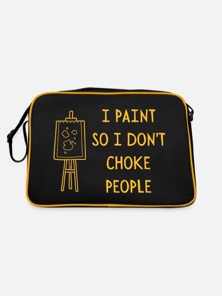 JE PEINS POUR NE PAS ÉTOUFFER LES GENS - Sac Retro - noir/or - Dos