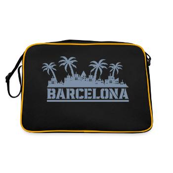 Barcelona Skyline - Retro Bag - black/gold - Back