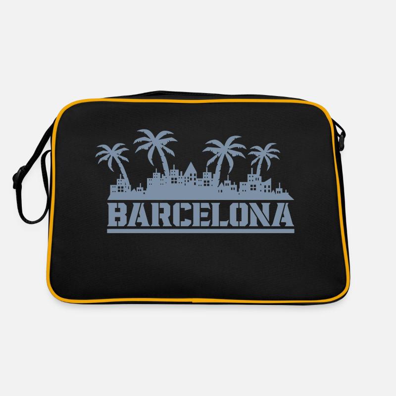 barcelona skyline Retro Tasche