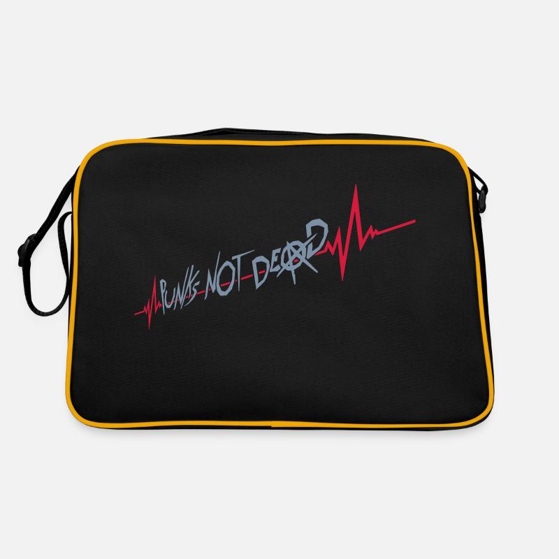punks not dead Zitat - Retro Tasche - Schwarz/Gold