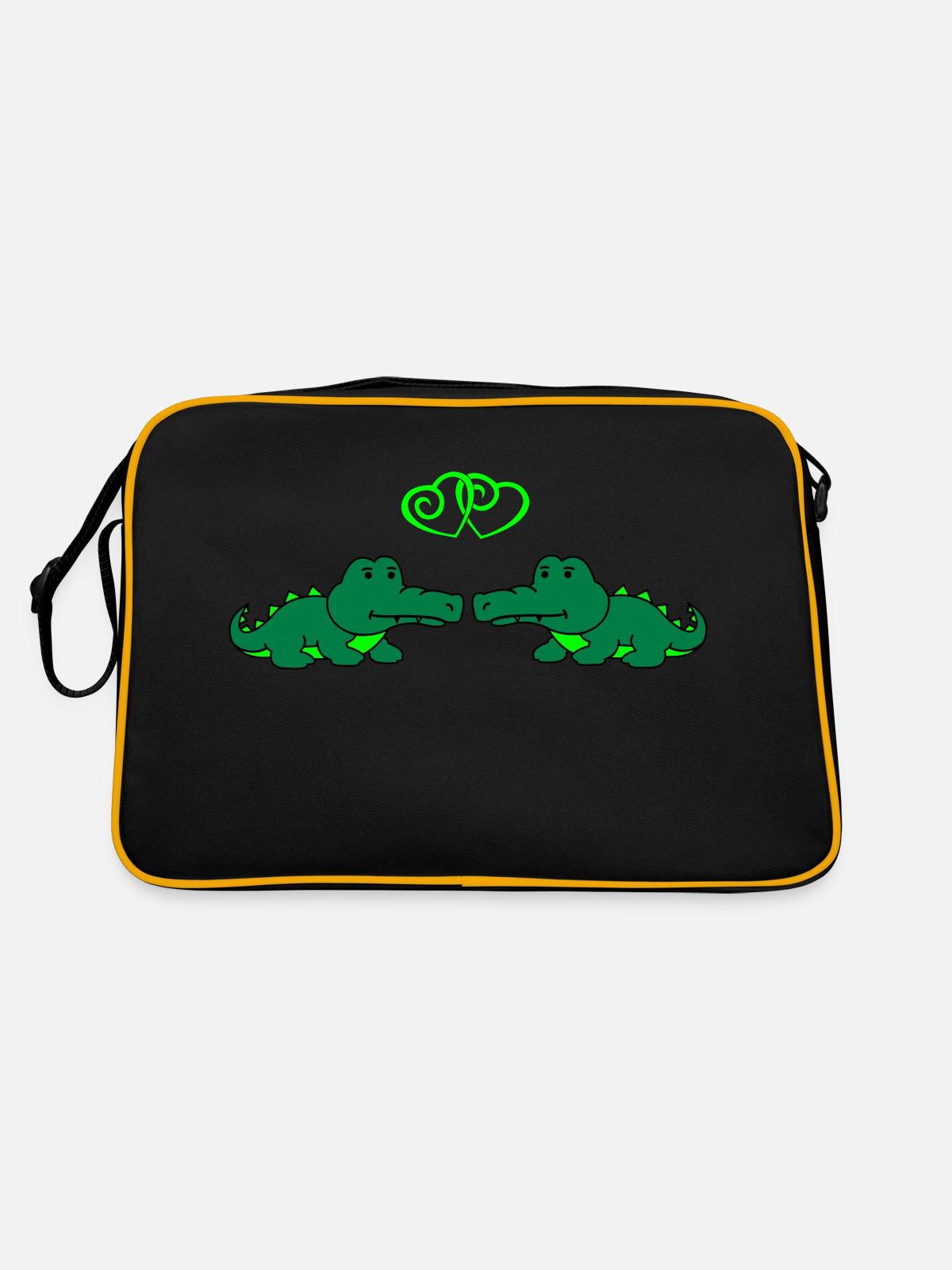 Crocodile Love - Retro Bag - black/gold - Back