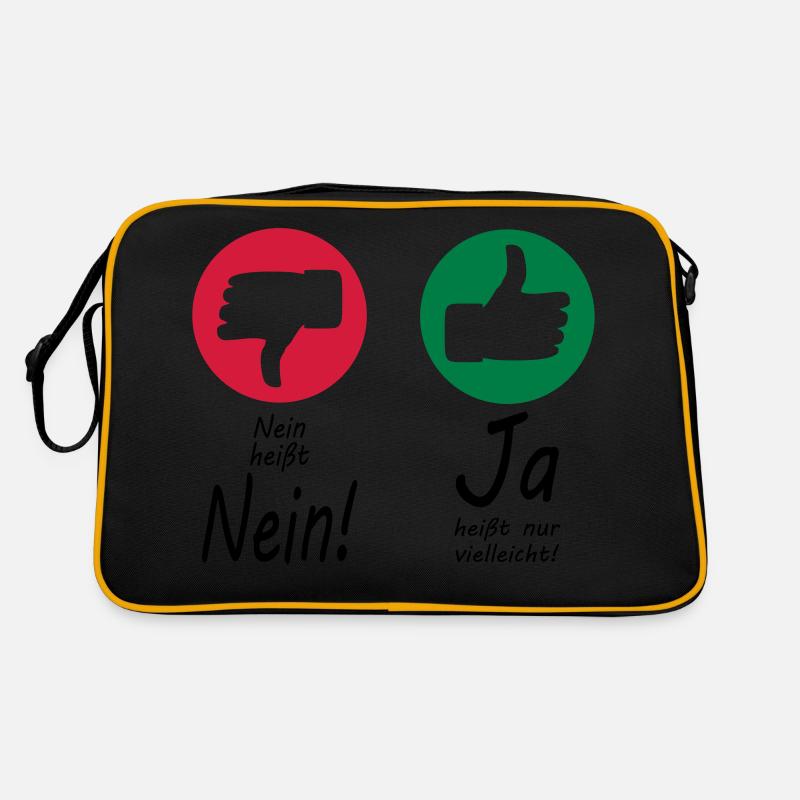 Nein heißt Nein + Daumen Retro Tasche