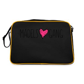 maedels herz gang liebe - Retro Tasche - Schwarz/Gold - Hinten