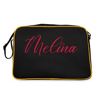 Melina Name Heart - Retro Bag - black/gold - Back