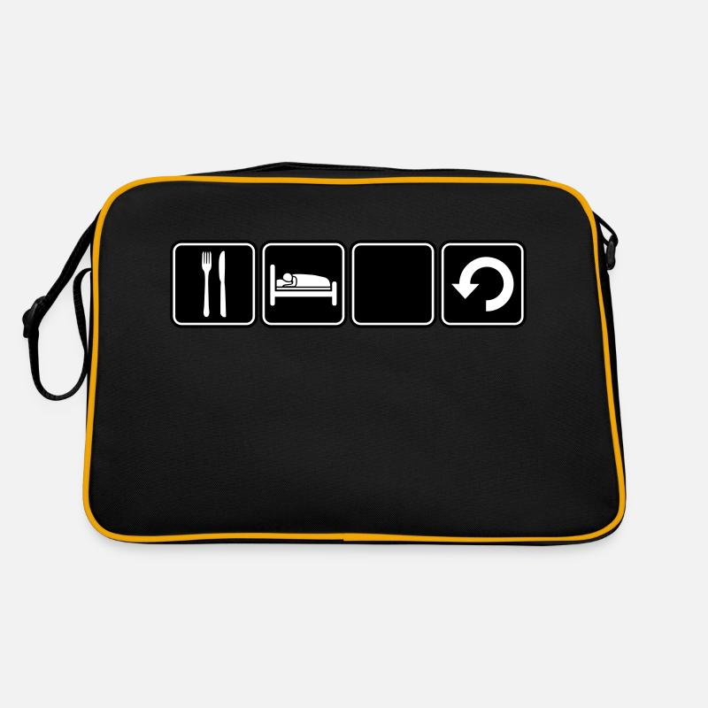 Eat Sleep Repeat Retro Tasche