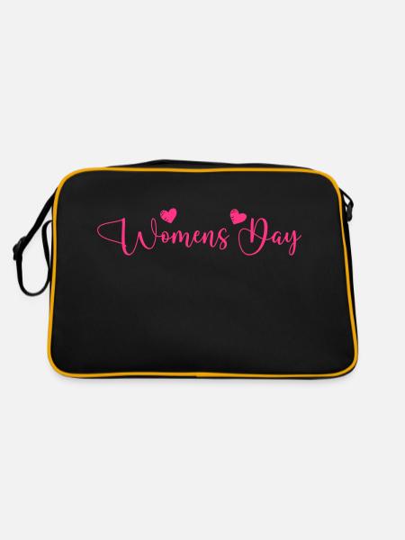 womens day - Retro Tasche - Schwarz/Gold - Hinten