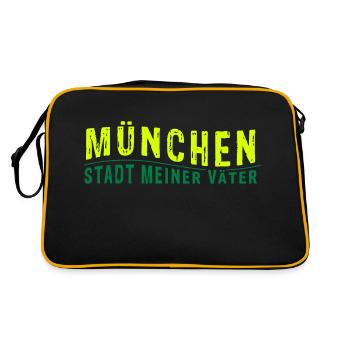 MUNICH CITY OF MY FATHERS (vector illustration) - Retro Bag - black/gold - Back