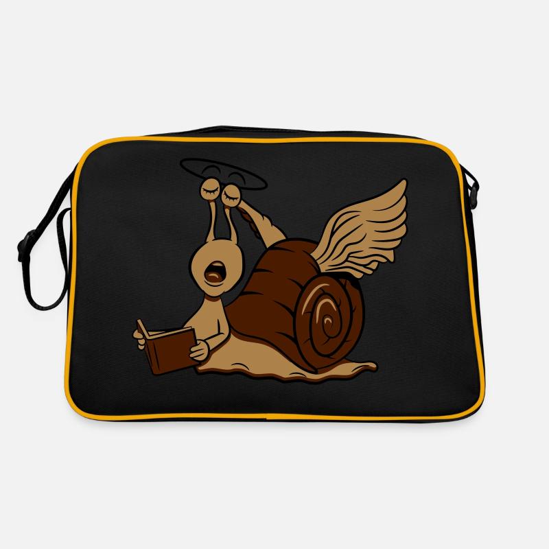 Escargot drôle d'ange - Sac Retro - noir/or