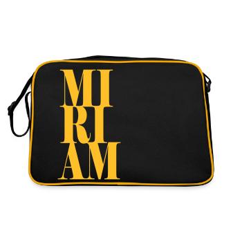 Miriam Surname First name Modern font Word Art - Retro Bag - black/gold - Back