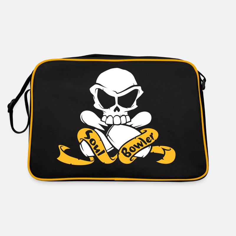 Skull by SoulBowler - Retro Tasche - Schwarz/Gold