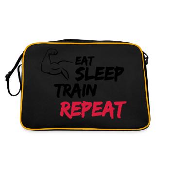 Eat Sleep Train Repeat - Retro Bag - black/gold - Back
