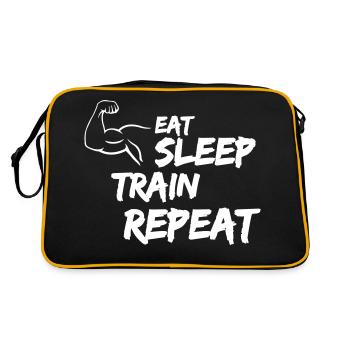 Eat Sleep Train Repeat - Retro Bag - black/gold - Back