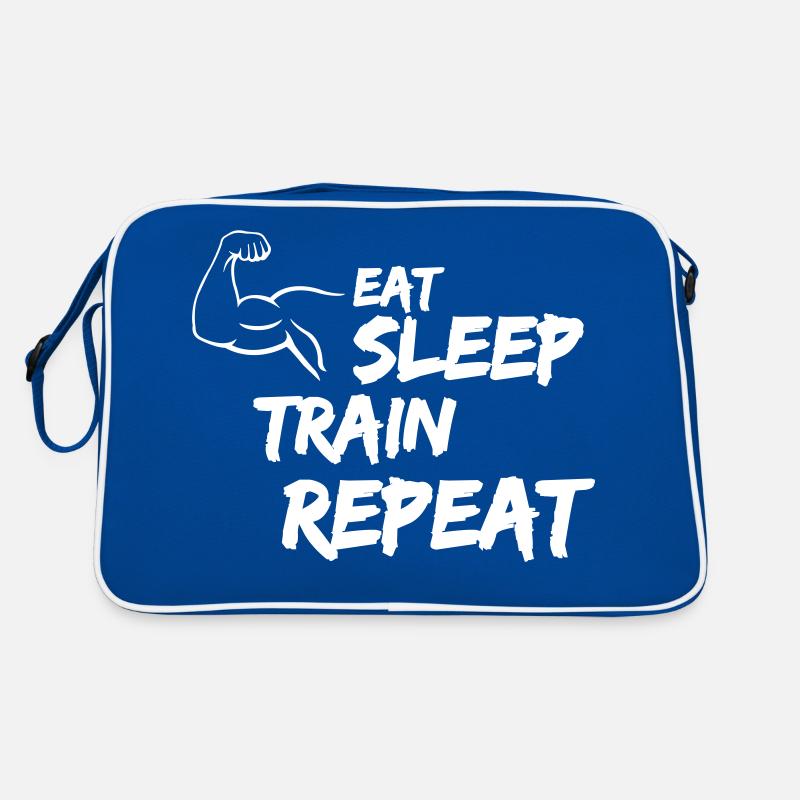 eat sleep train repeat Retro Tasche