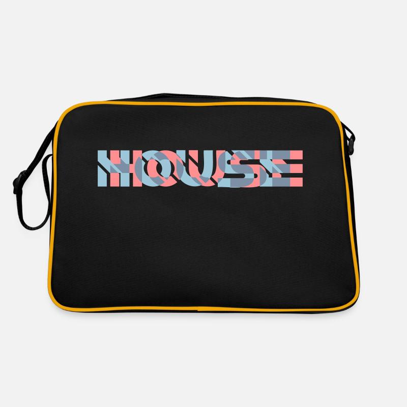 House 3D Effekt Logo Retro Tasche