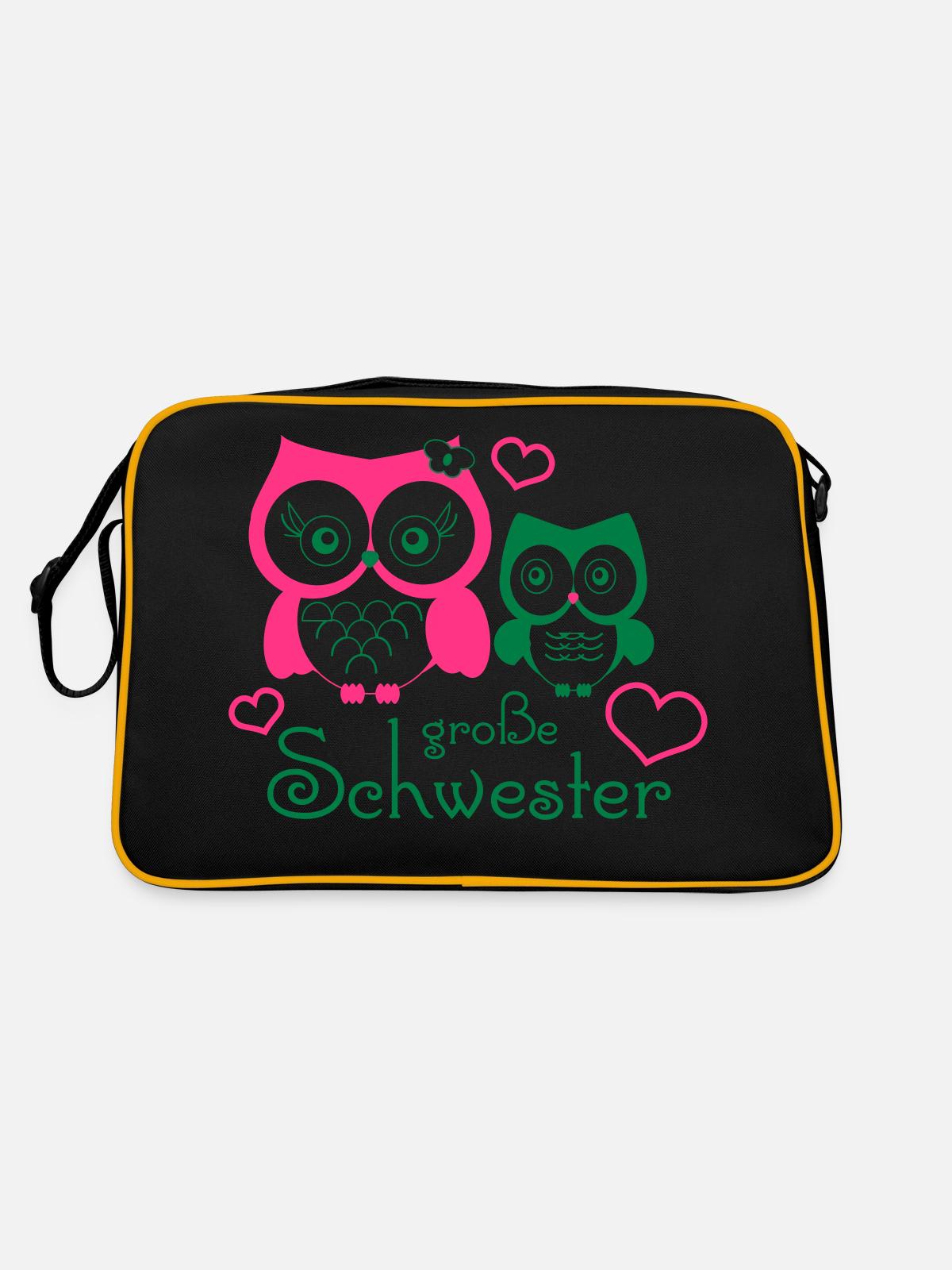 große Schwester - Retro Bag - black/gold - Back