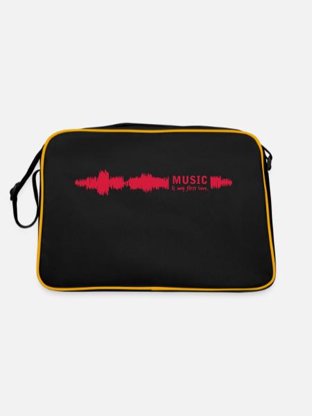 music is my first love VECTORGRAPHIC - Retro Bag - black/gold - Back