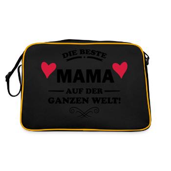 beste mama - Retro Tasche - Schwarz/Gold - Hinten