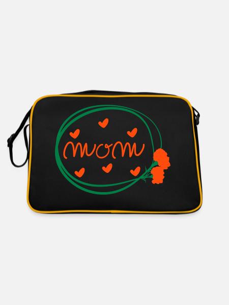 MAMAN LETTRAGE AVEC DES ŒILLETS - Sac Retro - noir/or - Dos