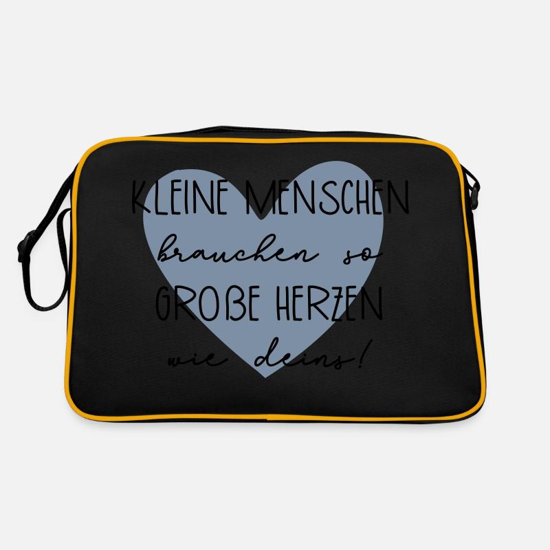 Abschiedsgeschenk mit Herz - Retro Tasche - Schwarz/Gold