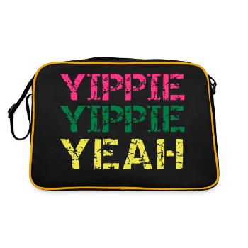 yippie yippie yeah - Retro Tasche - Schwarz/Gold - Hinten