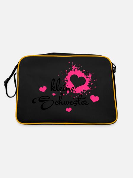 Kleine Schwester - Bestes Geburtstagsgeschenk - Sac Retro - noir/or - Dos