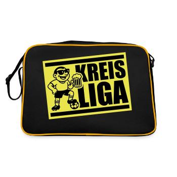 Kreisliga Fussball - Retro Tasche - Schwarz/Gold - Hinten