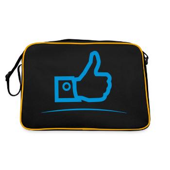 Thumbs up - underlined - Retro Bag - black/gold - Back
